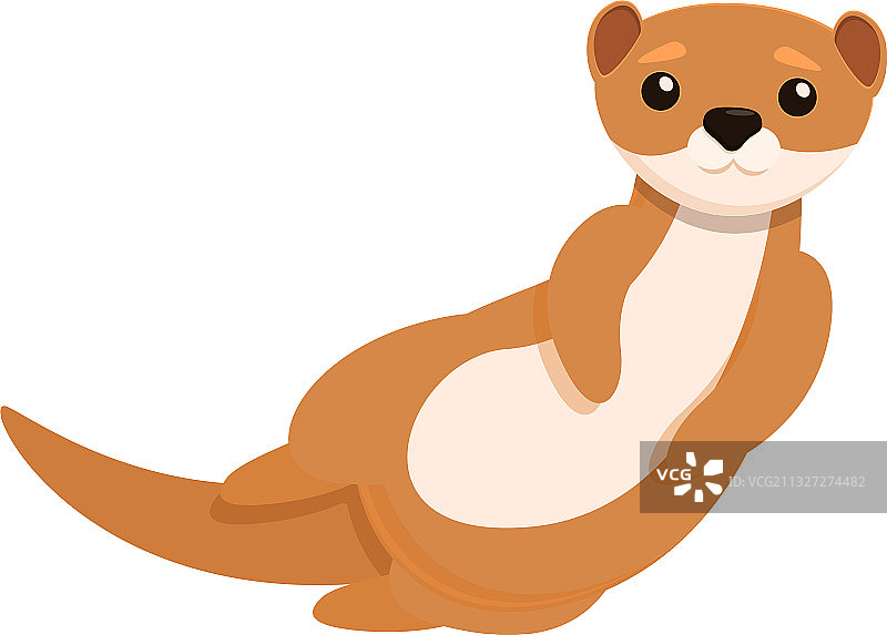 野生水貂卡通风格图标图片素材