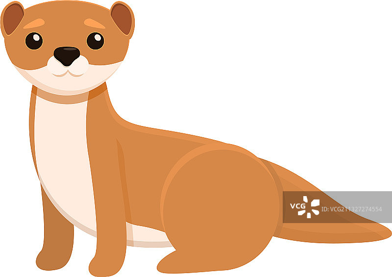 卡通风格的鼬科水貂图标图片素材