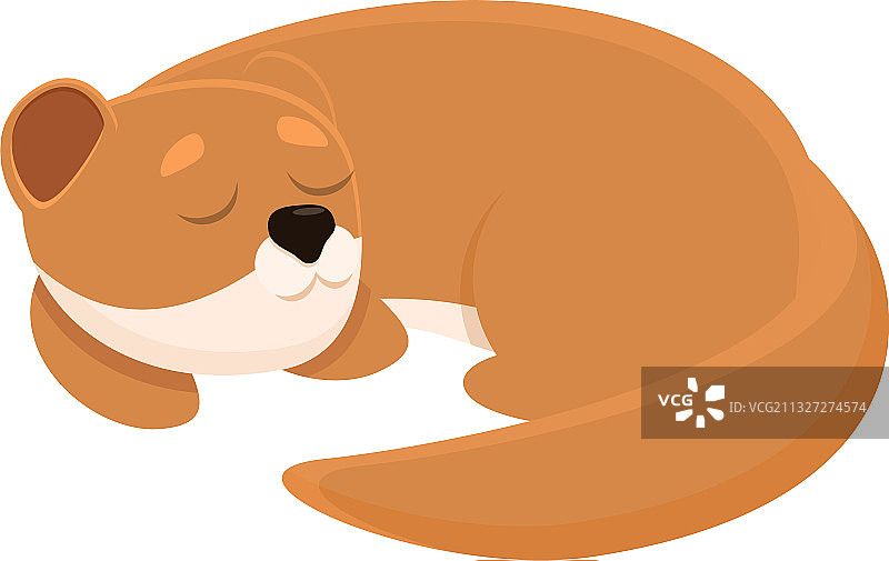 卡通风格的睡着的貂图片素材