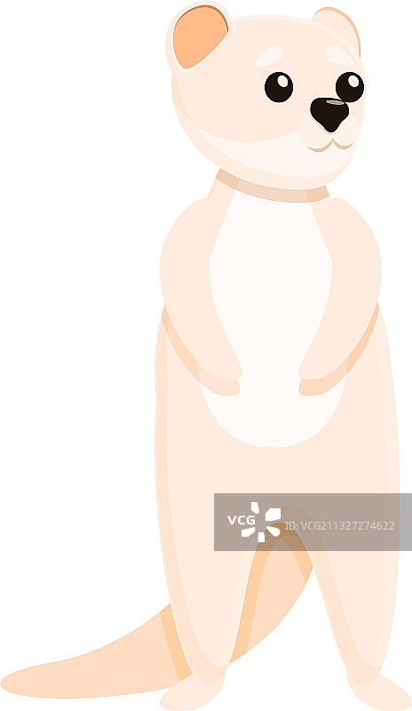 冬季白色貂皮卡通风格图标图片素材