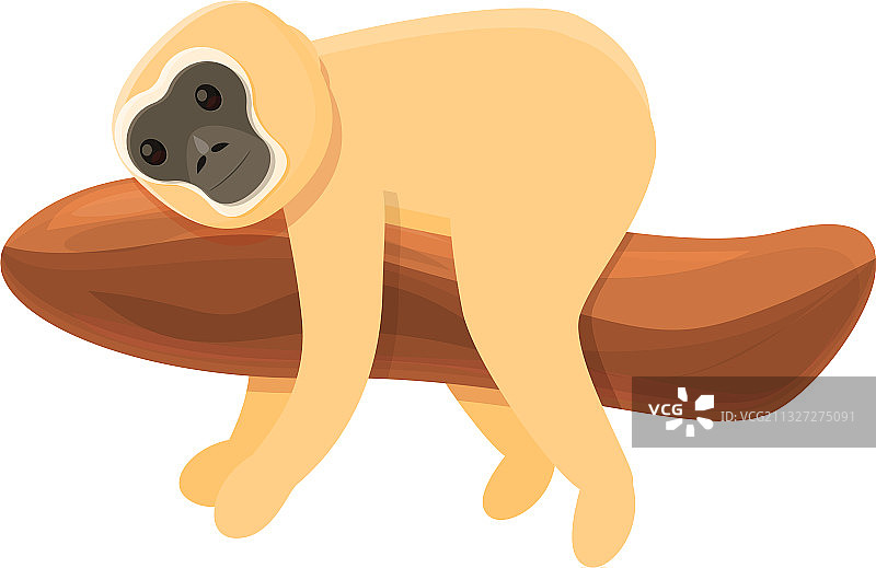 长臂猿动物卡通风格图标图片素材