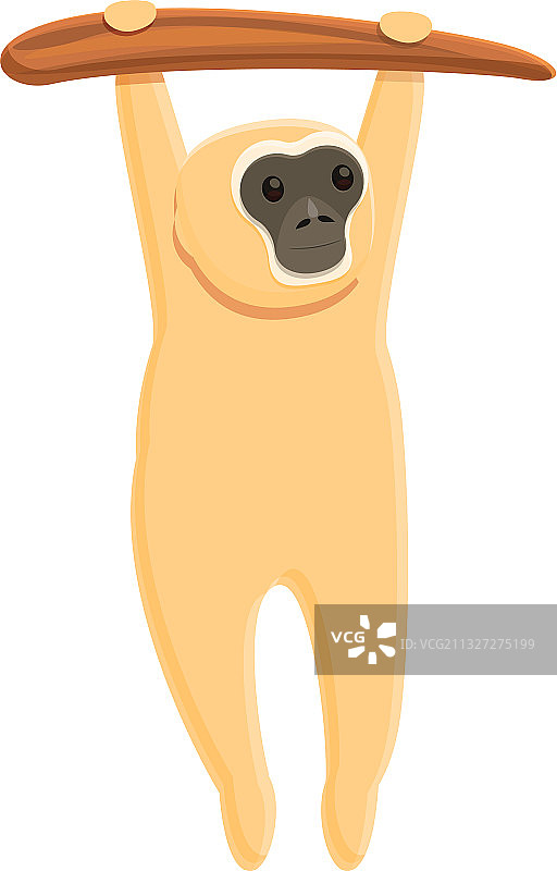 长臂猿哺乳动物卡通风格图标图片素材