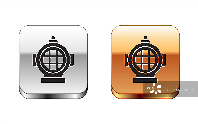 白色背景上的黑色水肺潜水图标图片素材