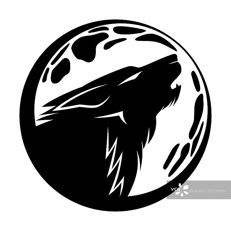 月下狼嚎图片素材