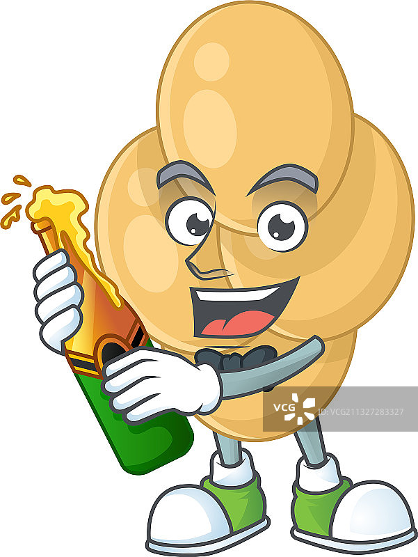 卡通百日咳菌吐司笑脸图片素材