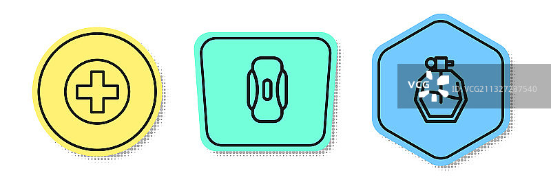 设线交叉医院医用卫生巾图片素材