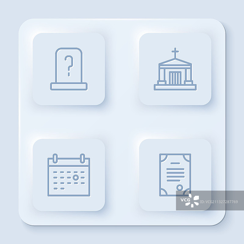 墓碑地穴日历线稿图片素材