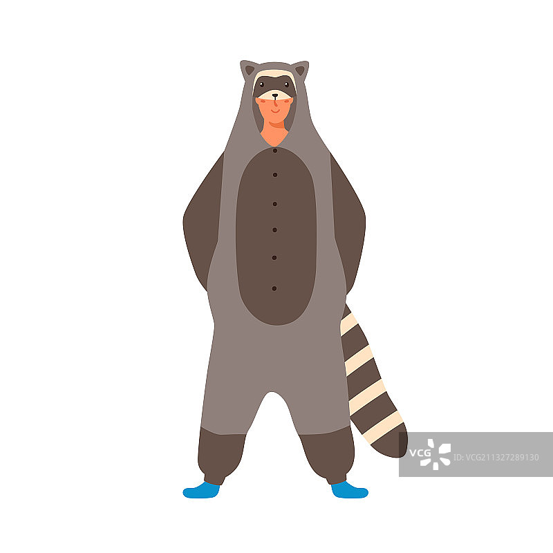 年轻人穿着动物睡衣在家图片素材