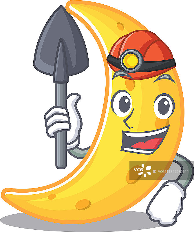 带有卡通设计概念的新月矿工图片素材