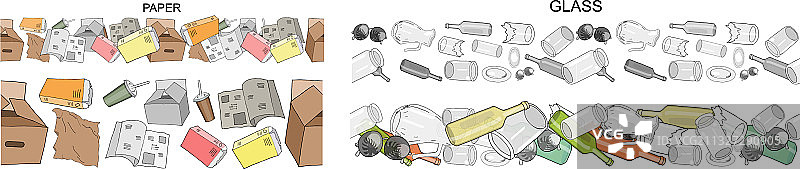 分类有机垃圾无缝边框图片素材