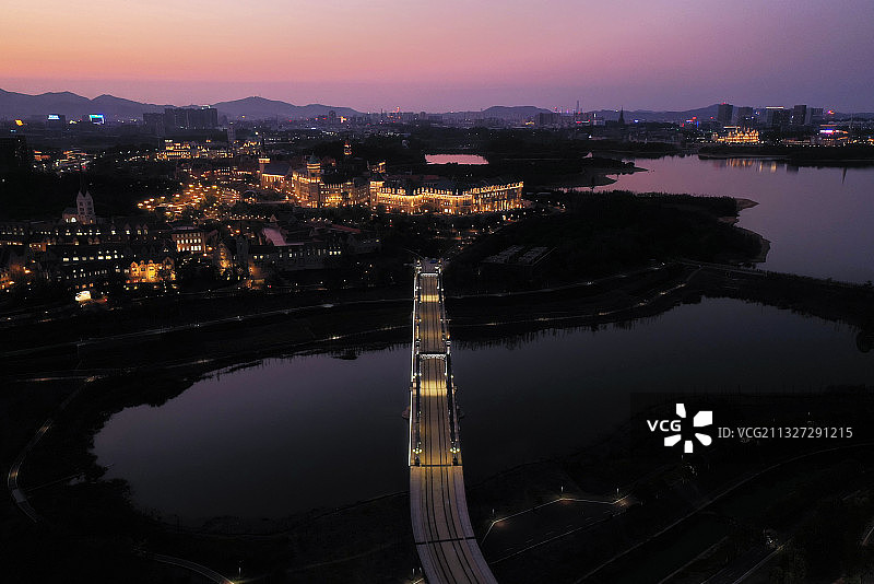 广东省东莞市大朗镇松山湖风景区松湖花海华为基地航拍图片素材