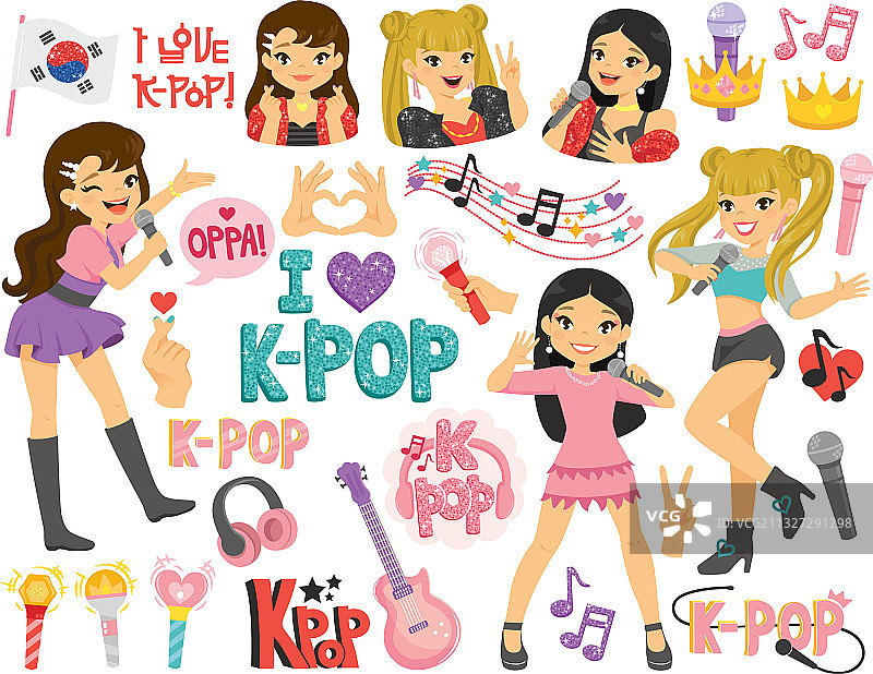 韩国流行音乐与韩国偶像图片素材