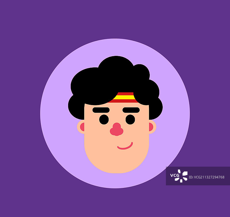 Q版扁平卡通表情头像头巾男孩图片素材