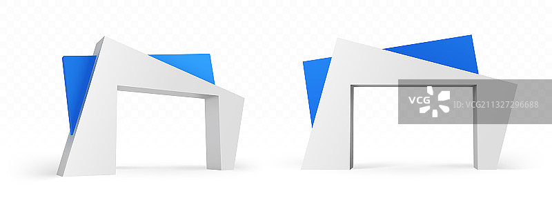 3D拱形现代建筑抽象设计图片素材