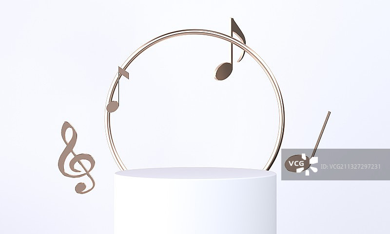 3D渲染几何体展示台背景图片素材