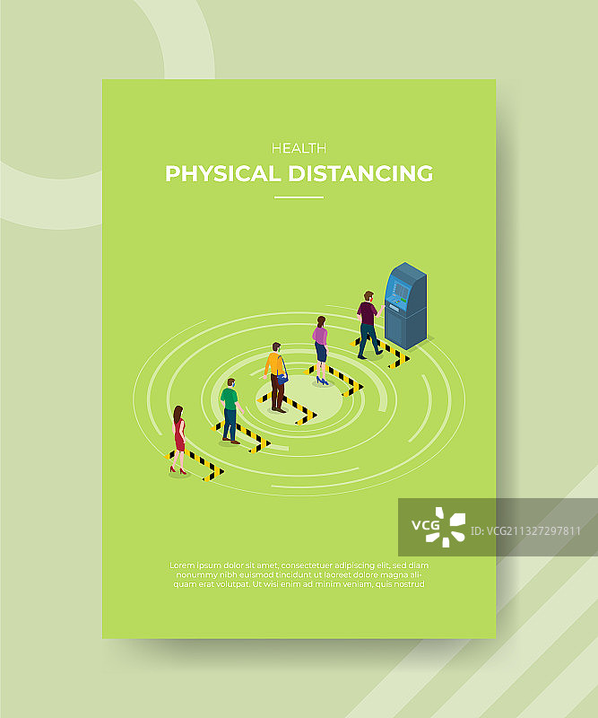 保持社交距离：排队等候的人们图片素材