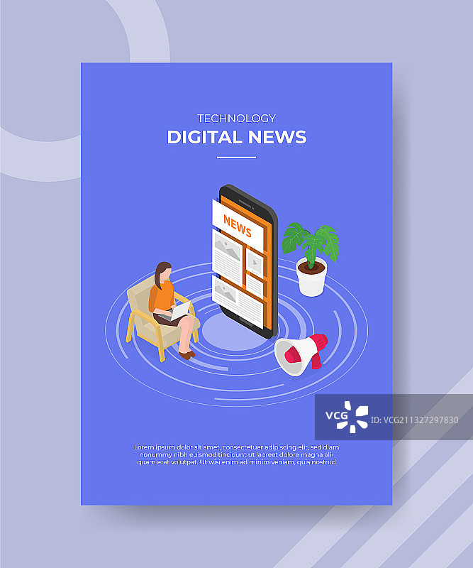 科技数字新闻，女人坐在椅子上图片素材