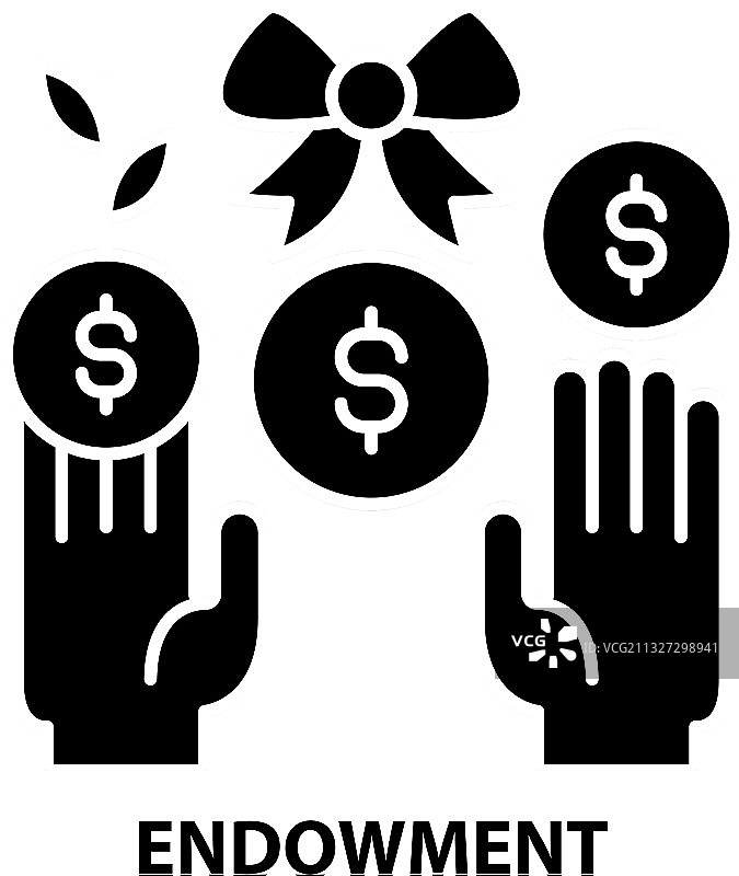 具有可编辑功能的捐赠图标黑色标志图片素材