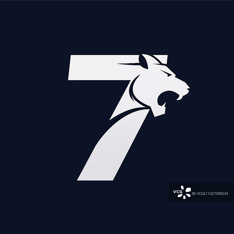 数字7老虎图案标志设计图片素材