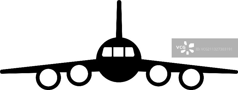 黑色四引擎喷气式客机图片素材