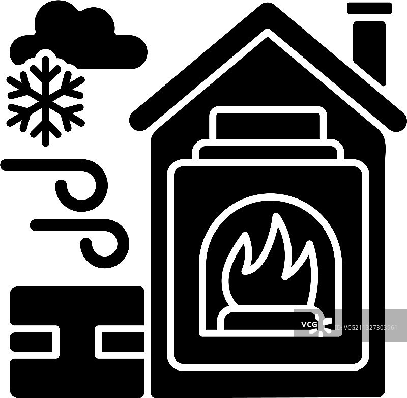暖气中心黑色标志图标图片素材