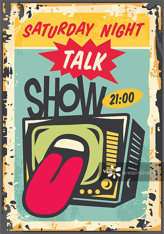 星期六晚间脱口秀复古广告图片素材