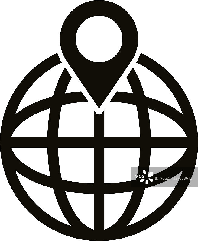 图钉定位球体浏览器图标图片素材