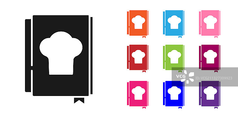 白色背景上的黑色食谱图标图片素材