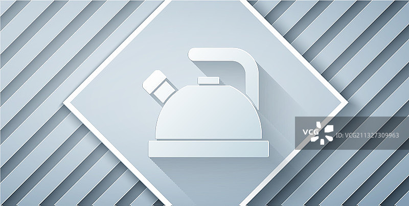 灰色背景上的剪纸水壶图标图片素材