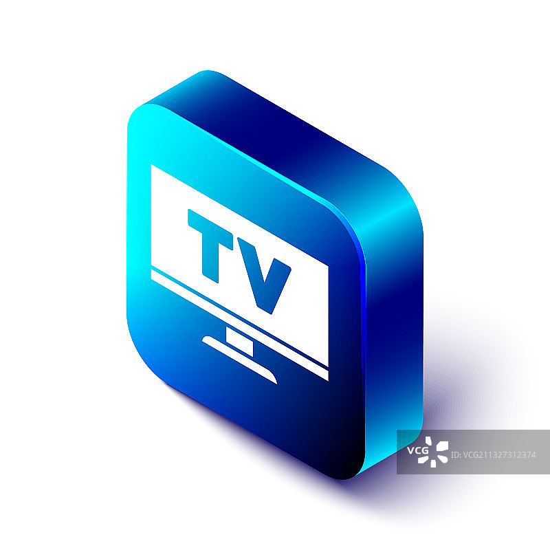 2.5D智能电视图标（白色背景）图片素材