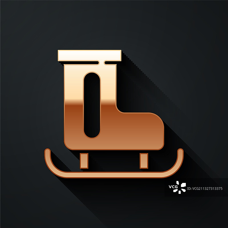 金色花样滑冰鞋图标图片素材