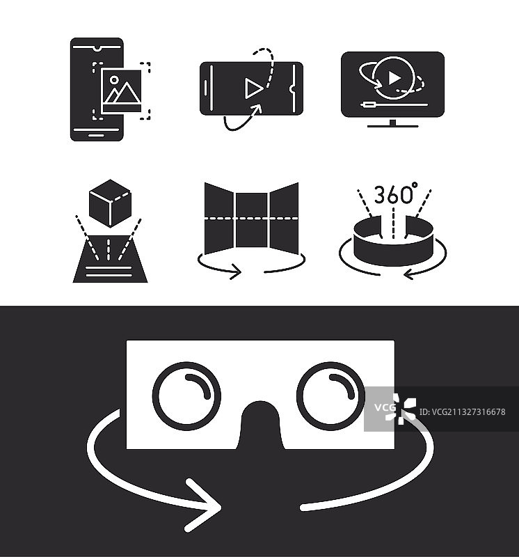 增强现实互动模拟图标集图片素材