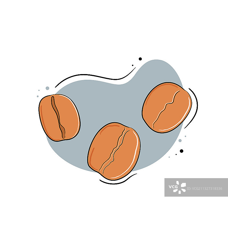 手绘咖啡豆图标图片素材