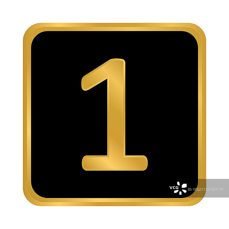 金色数字1按钮图片素材