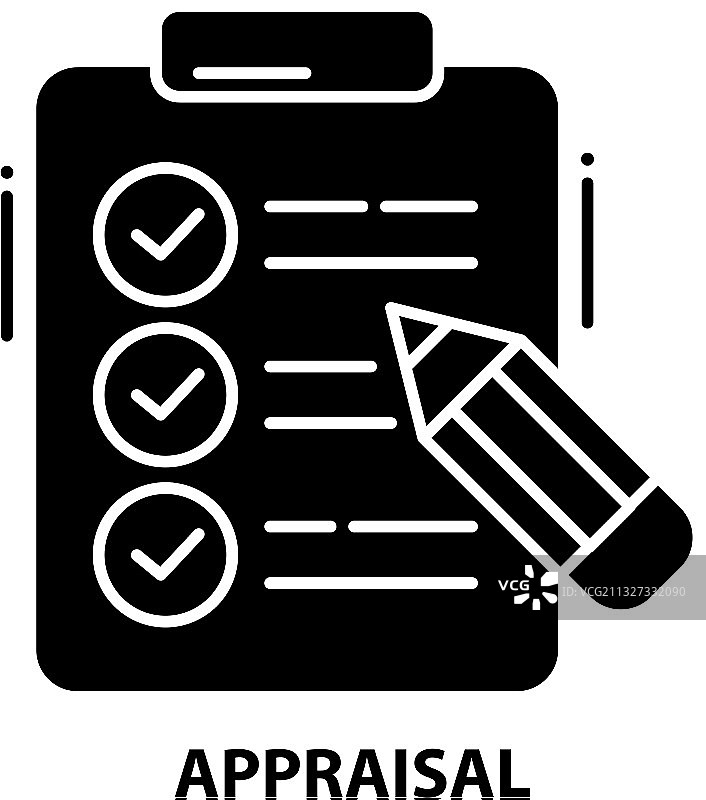 评估图标黑色标志，可编辑图片素材