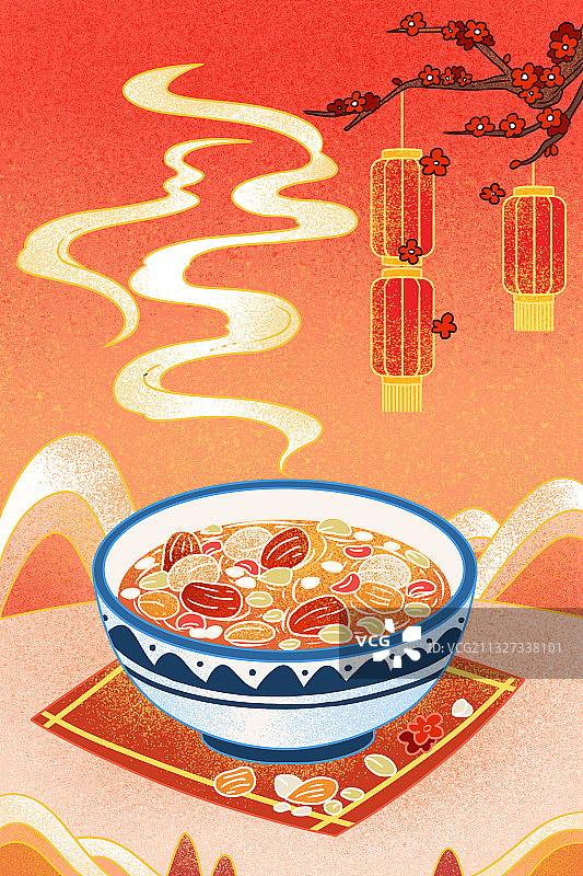腊八粥插画图片素材
