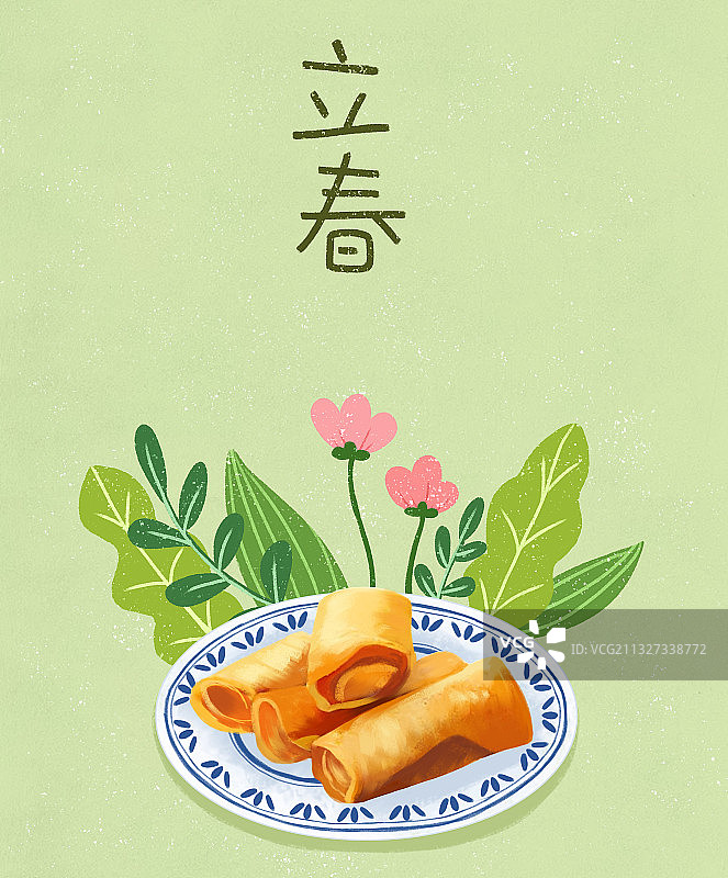 立春春卷图片素材