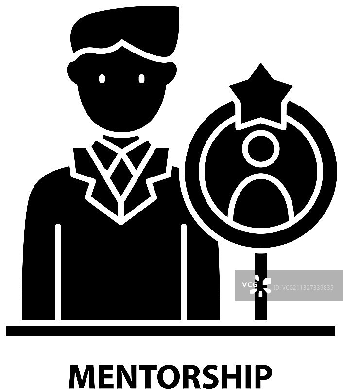 导师制图标黑色可编辑矢量素材图片素材