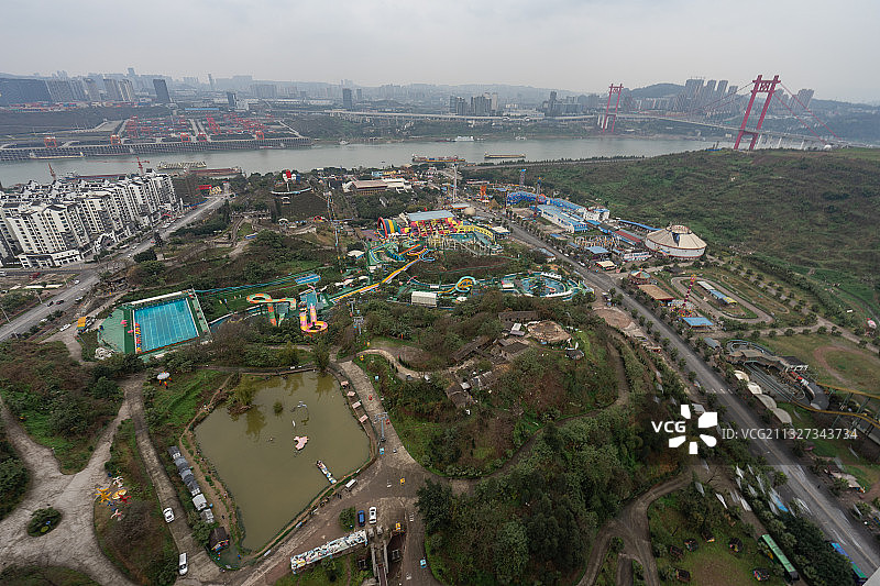 重庆 洋人街 高视角 寸滩大桥图片素材