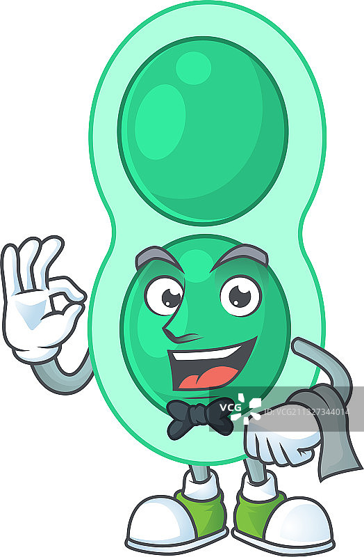 卡通形象：绿色肺炎链球菌图片素材