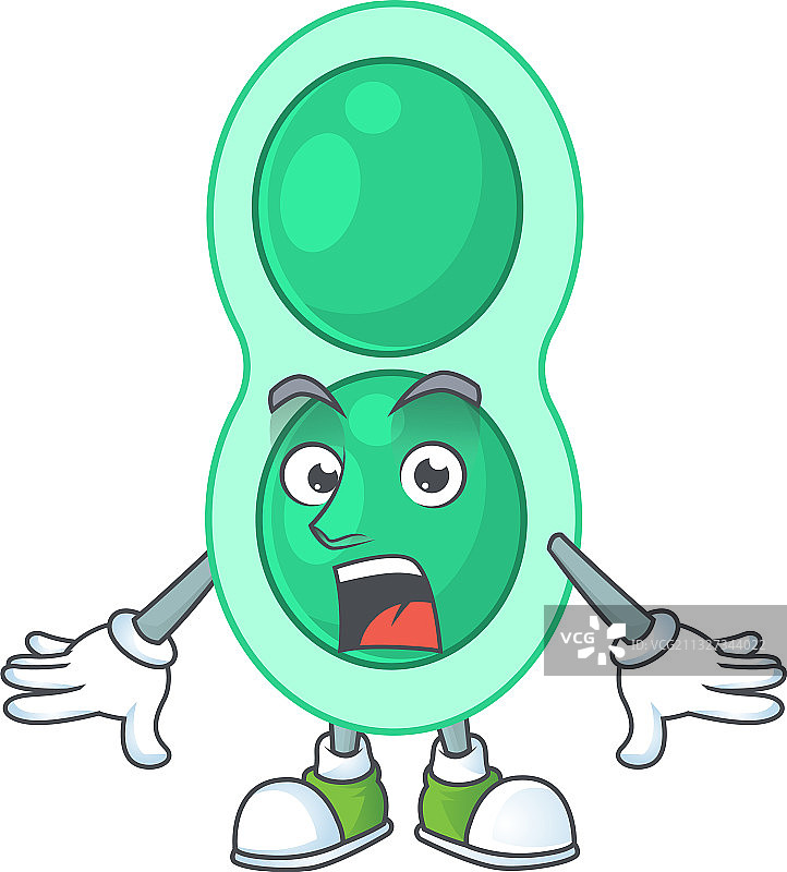 卡通绿色肺炎链球菌图片素材