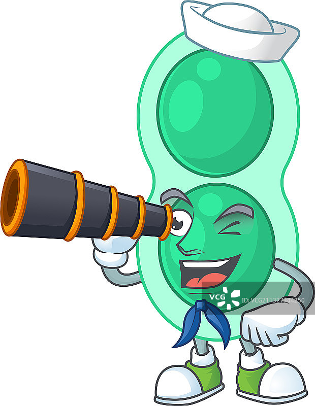 卡通绿色肺炎链球菌图片素材