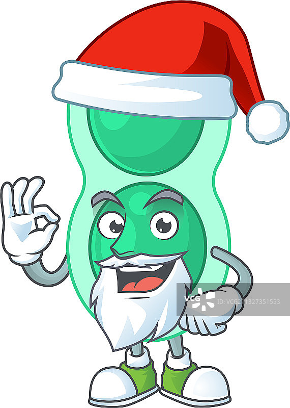 绿色肺炎链球菌圣诞卡通图片素材