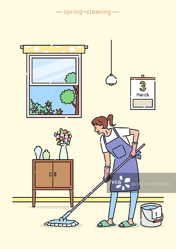 家庭主妇春季大扫除图片素材