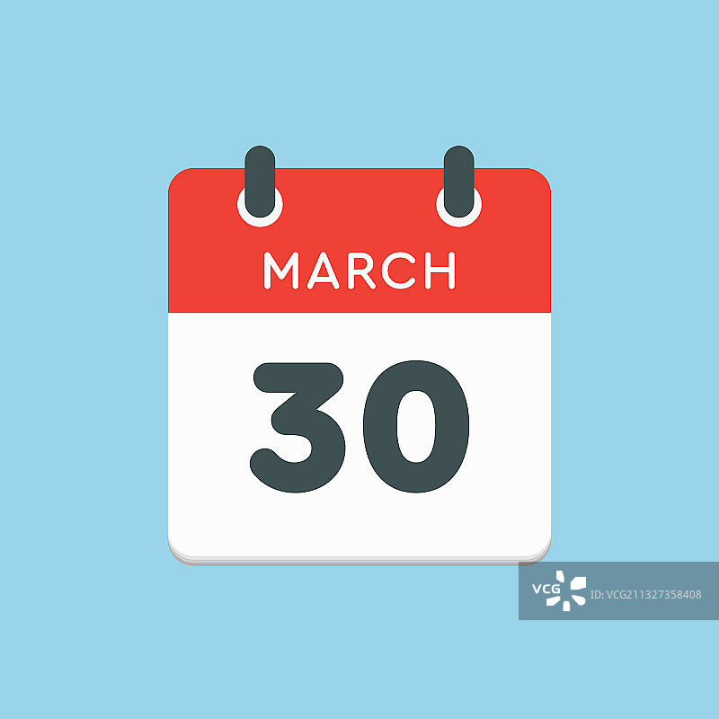 3月30日日历模板图标图片素材