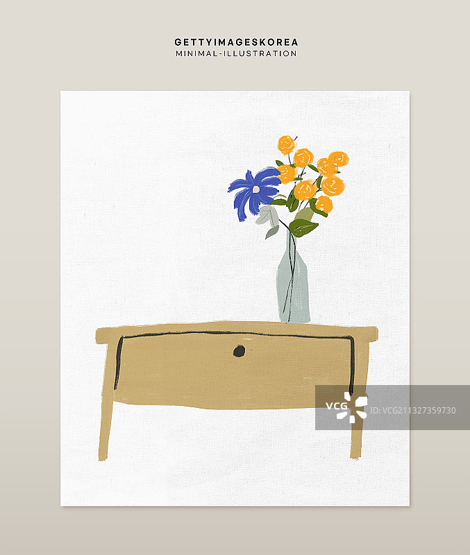 春季内饰油画装饰画插画图片素材