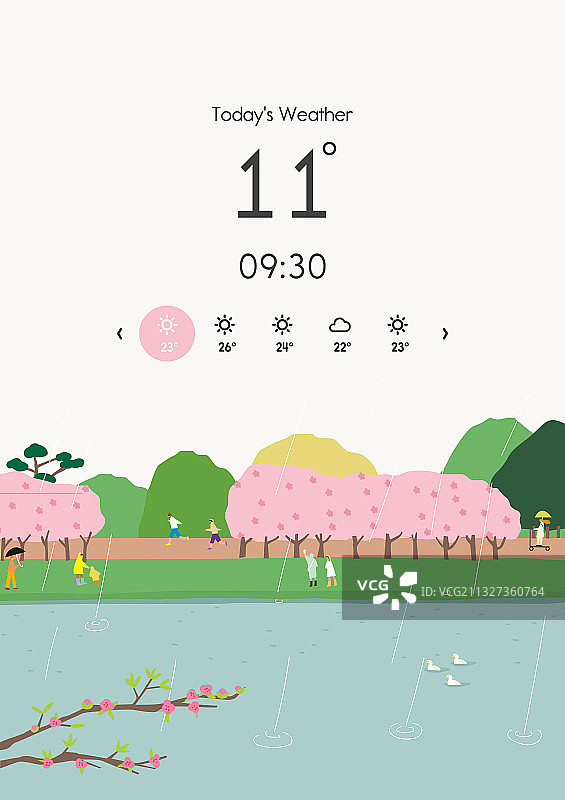 春季天气背景插画图片素材