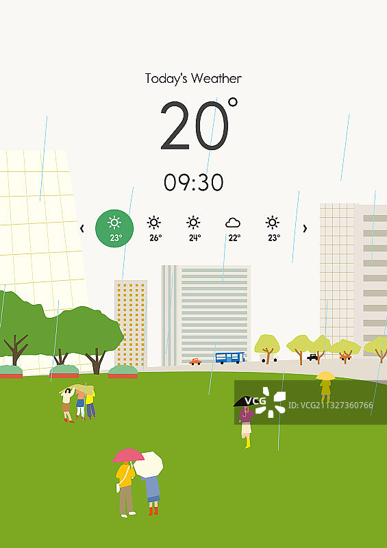 春季天气背景插画图片素材