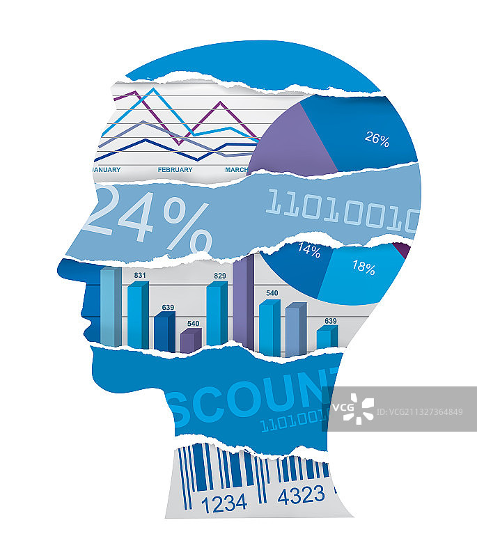经济学家商人头部轮廓图片素材