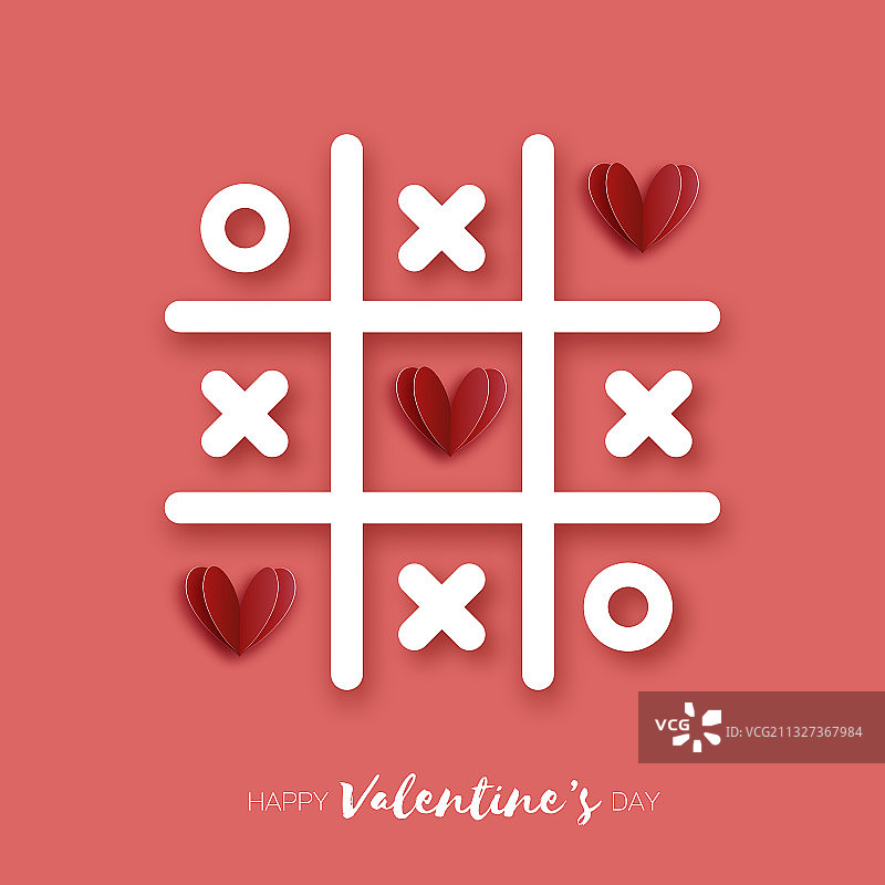 爱心浪漫井字游戏图片素材